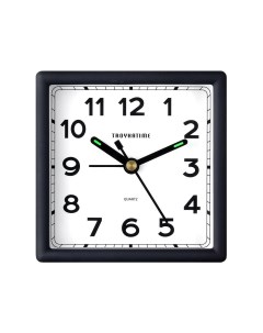 Часы будильник размер 9 5см квадратные черный матовый Troykatime