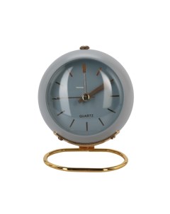 Часы будильник настольные 8х6х9 8 см металл голубой Домовой