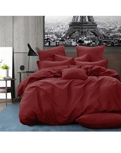 Комплект постельного белья 4 Your Life Евро нав 50х70 см сатин бордовый Cottonika