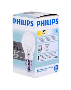 Лампа накаливания Е27 60 Вт груша Philips