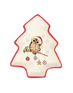 Блюдо Owl Christmas Елочка 19х14 8 см керамика Нет марки