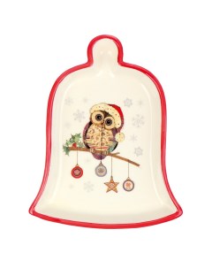 Блюдо Owl Christmas Колокольчик 19 5х15 1 см керамика Нет марки