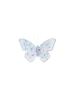 Украшение елочное Бабочка на клипсе 14см полиэстер в ассортименте Нет марки