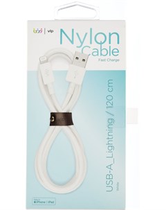 Дата кабель Nylon Cable USB A Lightning MFI 1 2м белый Vlp