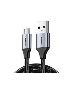 Кабель US290 60148 USB 2 0 A to Micro USB Cable Nickel Plating Alu Braid 2 м серо черный Ugreen