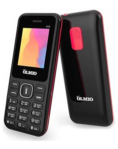 Мобильный телефон A12 черный красный Olmio