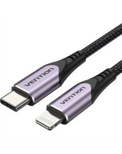 Кабель интерфейсный TACVF USB 2 0 CM Lightning 8M для iPad iPhone 1м фиолетовый Vention