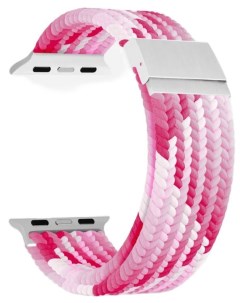 Ремешок на руку DSN 18 40 PK плетеный нейлоновый для Apple Watch 38 40 41 mm pink white Lyambda