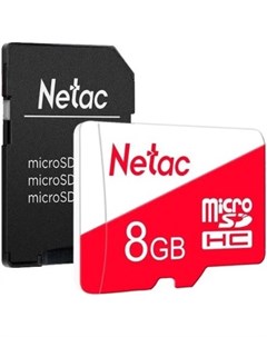 Карта памяти MicroSDHC 8GB NT02P500ECO 008G R P500 Eco Class 10 SD адаптер Netac