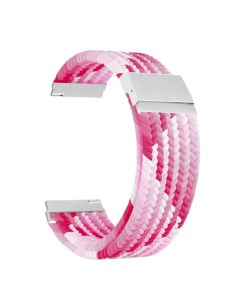 Ремешок на руку DSN 13 20 PK плетеный нейлоновый для часов 20 mm pink white Lyambda