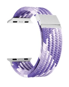 Ремешок на руку DSN 18 44 VT плетеный нейлоновый для Apple Watch 42 44 45 49 mm purple white Lyambda