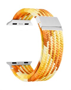 Ремешок на руку DSN 18 44 YL плетеный нейлоновый для Apple Watch 42 44 45 49 mm yellow white orange Lyambda