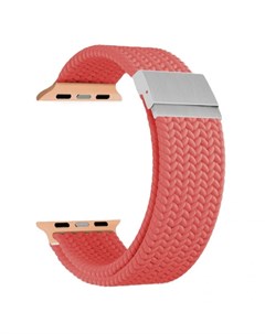 Ремешок на руку DSN 18 44 CR плетеный нейлоновый для Apple Watch 42 44 45 49 mm coral color Lyambda
