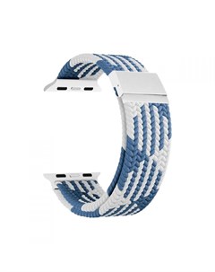 Ремешок на руку DSN 18 44 BLW плетеный нейлоновый для Apple Watch 42 44 45 49 mm blue white Lyambda