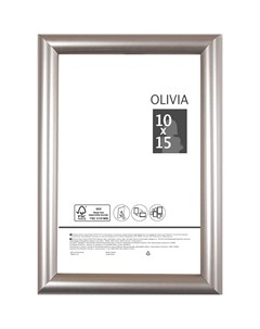 Рамка Olivia 10x15 см пластик цвет серебро Без бренда