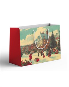 Пакет подарочный Рождество 22x15 см цвет разноцветный Симфония