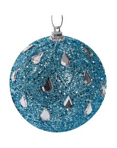 Елочное украшение Шар с бисером Christmas o7 8 см цвет синий Без бренда