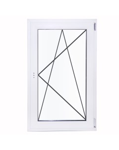 Окно пластиковое ПВХ одностворчатое 1200x600 мм ВxШ правое двуxкамерный стеклопакет белый белый Deceuninck