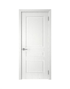 Дверь межкомнатная глухая с замком и петлями в комплекте Скин 1 70x200 см ПВХ цвет белый Без бренда