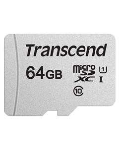 Карта памяти 64Gb 300S MicroSDHC Class 10 UHS I TS64GUSD300S Transcend