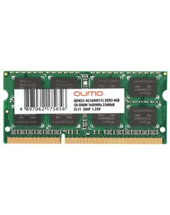 Модуль памяти DDR3 SO DIMM 1600MHz PC 12800 CL11 4Gb QUM3S 4G1600K11L Qumo