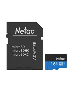 Карта памяти 16Gb microSDHC P500 NT02P500STN 016G R с переходником под SD Netac