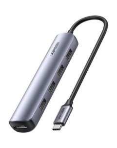 Хаб USB CM417 USB C to 4xUSB 3 0 HDMI Adapter Grey 20197 Ugreen