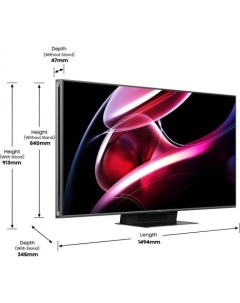 Телевизор LED 65 65UXKQ темно серый 4K Ultra HD 120Hz DVB T DVB T2 DVB C DVB S DVB S2 USB WiFi Smart Hisense