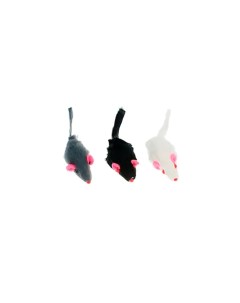 Игрушка для кошек Мышь натуральный мех разноцветная 5 см 3 шт Petmax