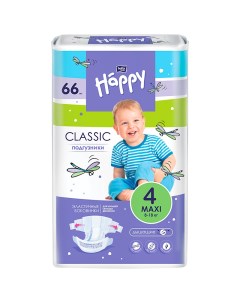 Baby Happy Подгузники Classic Maxi 4 8 18 кг 66 шт Bella