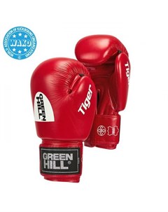 Боксерские перчатки TIGER WAKO Approved красные 10 oz Green hill