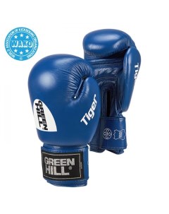 Боксерские перчатки TIGER WAKO Approved синие 10 oz Green hill