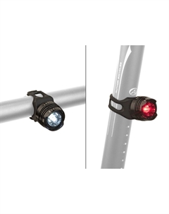 Фонарики велосипедные SPARK AL, 5 люмен, передний и задний, на батарейках, черный, алюминий, 8-12040130 Author