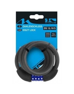 Велосипедный замок тросовый, кодовый, 12 х 1000 мм, силиконовый черный, 5-231060 M-wave