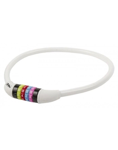 Велосипедный замок тросовый, кодовый, (цветные символы) 12 х 650 мм силиконовый белый, 5-231052 M-wave