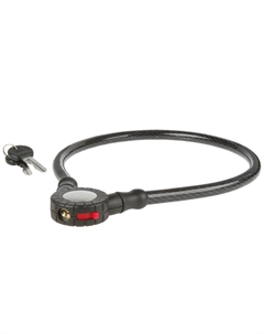 Велосипедный замок тросовый, на ключ, прозрачное покрытие 650 х12 мм, 230150 M-wave