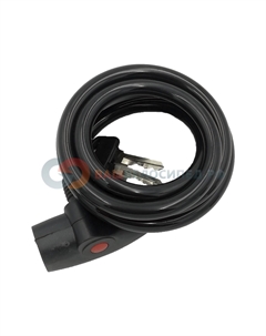 Велосипедный замок тросовый, на ключ, с креплением, 1800 х 10 мм, черный, 233704 Messing