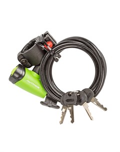 Велосипедный замок ASL 41 тросовый на ключ с креплением 8 х 1500 мм черно зеленый 8 17060155 Author