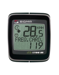 Велокомпьютер SIGMA BC 1706HR DTS, беспроводной, черный, 01760 Sigma