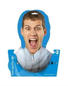 Бандана велосипедная, дышащий полиэстер с микрофиброй, 24х48 см, бесшовная, WHITE&STRIPES белая, 5-715116 M-wave