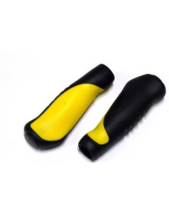 Грипсы велосипедные MTB 130mm эргономические резина черно желтые HL GB306 black yellow Joy kie
