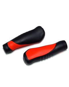 Грипсы велосипедные MTB 130mm эргономические резина черно красные HL GB306 black red Joy kie