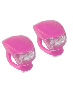 Фонарики COBRA IV, передний+задний, по 2 диода, 3 режима, розовый корпус, 5-220638 M-wave