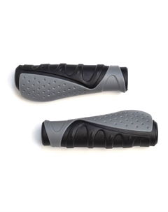Грипсы велосипедные MTB HL-G301 130mm, эргономические, резина, черно\серые, HL-G301black\grey Trix