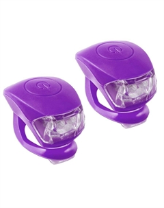 Фонарики вело COBRA IV, передний+задний, по 2 диода, 3 режима, фиолетовый корпус 5-220639 M-wave