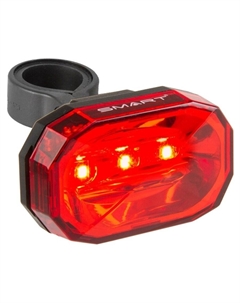 Фонарь велосипедный задний 3 SMD, 3 функции, красный, с батарейками, 5-221520 Smart