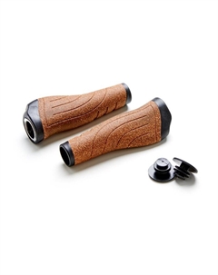 Грипсы велосипедные CE234-CORK, корковые, эргономичные, 130мм, внутренний фиксатор, черно-коричневые, 3-195 Clarks