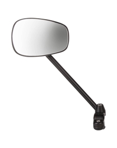 Зеркало велосипедное, на руль, панорамное, овальное, 105х70мм, держатель 300мм, черный, 5-270080 M-wave