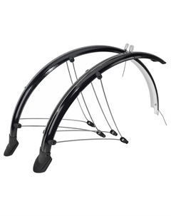Крылья велосипедные, комплект, металлопластик, 27,5"х60мм, с электропроводкой, черный, 5-3861 M-wave