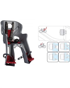 Детское велокресло RABBIT B FIX на раму вынос серебристое до 15 кг 0 280257 Bellelli